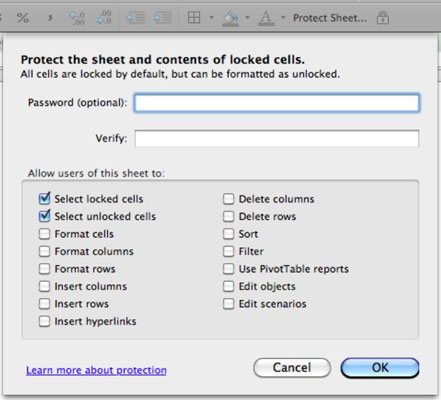unprotect workbook in excel for mac