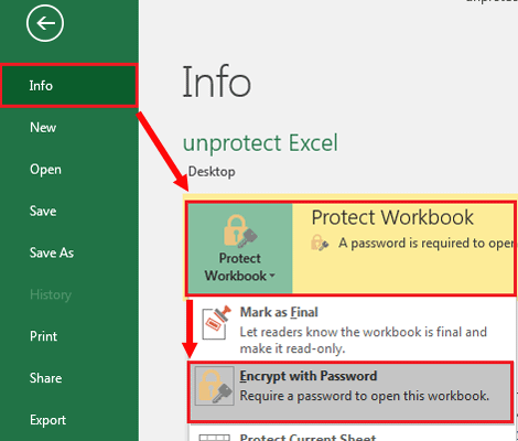 unprotect workbook in excel for mac